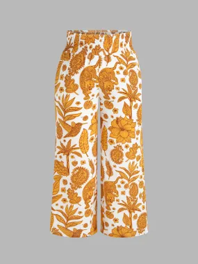 Boho Tropical & Animal Pantalon Droit Curve & Plus