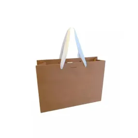 Sac luxe kraft sans impression. Cordelette blanche c