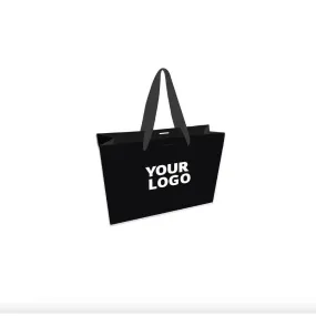 Sac papier luxe noir m (35x12x25cm) 4. Ruban rose